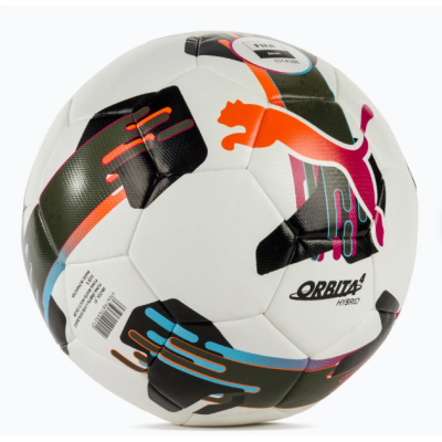М'яч футбольний Puma Orbita 4 HYB (FIFA Basic) білий, чорний, болотний Уні 5