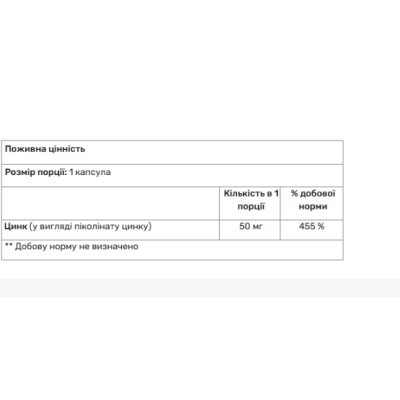 HL Zinc Picolinate 50 мг – 60 капс