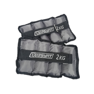 Обтяжувачі для ніг та рук з металом EasyFit Metal (пара), Вага 2 кг, Оксфорд, Метал, Чорно-сірий