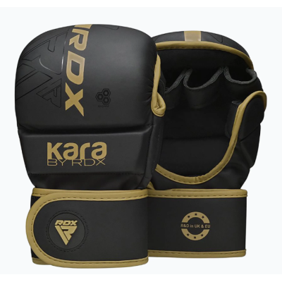 Рукавиці для ММА (Греплінгові рукавички) RDX F6 KARA Matte Golden Plus L/XL