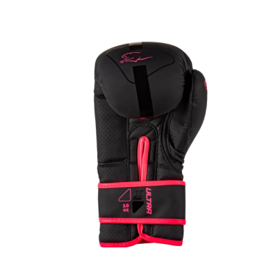 Боксерские перчатки PowerPlay 3024 Ultra Mat Черно-Розовые 10 унций