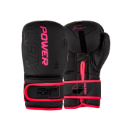 Боксерские перчатки PowerPlay 3024 Ultra Mat Черно-Розовые 8 унций