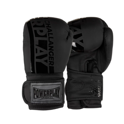 Боксерські рукавиці PowerPlay 3086 Matt Challenger Чорні 12 унцій