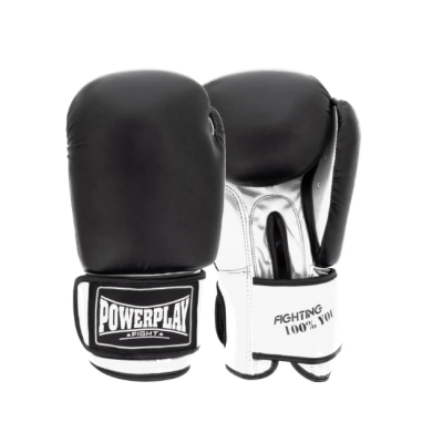 Боксерські рукавиці PowerPlay 3004 Classic Чорно-Білі 10 унцій
