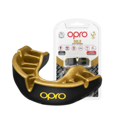 Капа OPRO Gold дитяча (вік до 10р.) Black/Gold (art.102505001)