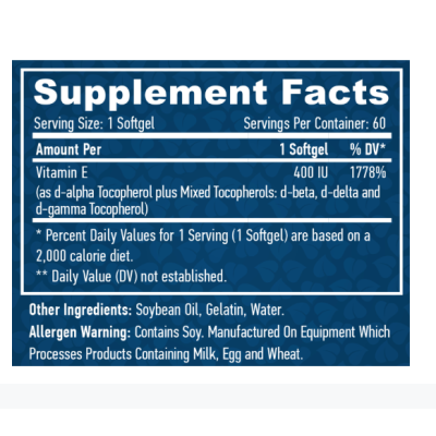HL Vitamin E Mixed Tocopherols 400 IU - 60 софт гель