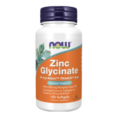NOW Zinc Glycinate - 30mg 120 софт гель