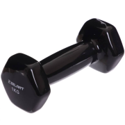 Гантели для фитнеса винил Zelart TA-2777-1 1шт. 1кг. Черный. (цена за 1 шт)
