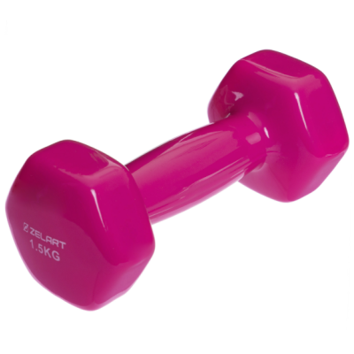 Гантелі для фітнесу вініл Zelart TA-2777-1_5 1шт 1,5кг Рожевий (ціна за 1 шт)