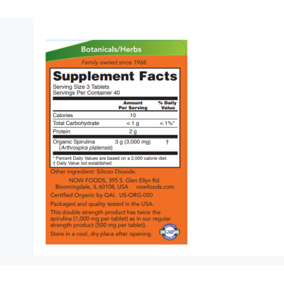 NOW Spirulina 1000 мг - 120 таб