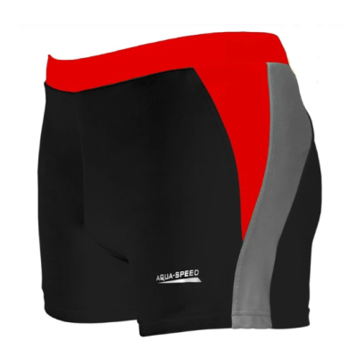 Плавки-боксери для чоловіків Aqua Speed DARIO 6239 чорний, червоний, сірий Чол XL (82-88 см)