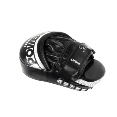 Лапи боксерські PowerPlay 3041 Challanger Чорно-Біліі PU [пара]