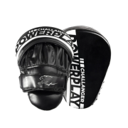 Лапи боксерські PowerPlay 3041 Challanger Чорно-Біліі PU [пара]