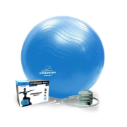 М'яч для фітнесу (фітбол) укріплений PowerPlay 4000 Ø65 cm Premium Gymball Anti-Burst Синій + помпа