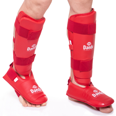 "Захист гомілки та стопи для карате DAЕDO GO-5074 - Червоний Розмір: XS