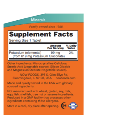 NOW Potassium Gluconate 99 мг - 100 таб