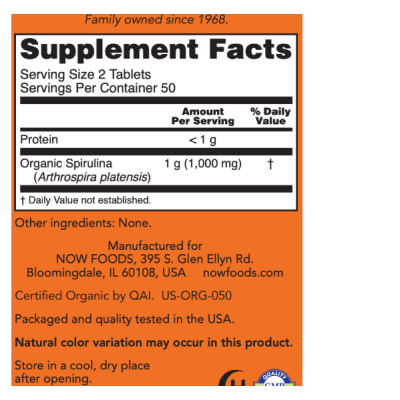 NOW Spirulina 500 мг - 200 таб
