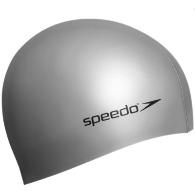 Шапка для плавания Speedo FLAT SILICONE CAP AU серебристый Уни OSFM