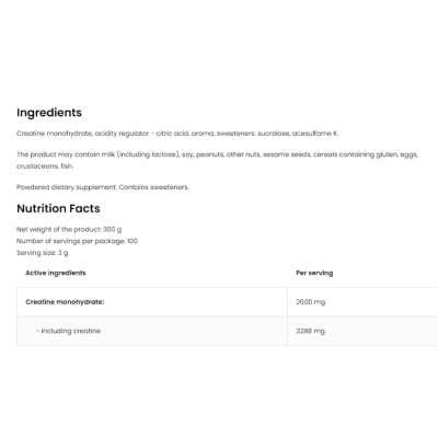 OV Creatine Monohydrate - 500 г - манго