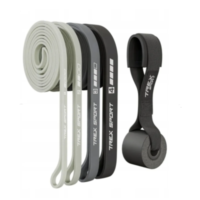 Набір резинок для фітнесу 2-41 кг Trex Sport TX-004PB 4в1 сірий