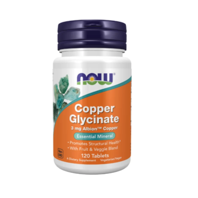 NOW Copper Glycinate 3 mg - 120 табл