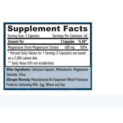 HL Magnesium Citrate 400mg - 120 веган капс