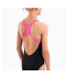 Купальник закритий для дівчат Arena DOTS SWIMSUIT SWIM PRO BACK чорний, рожевий Діт 128 см