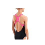 Купальник закрытый для девочек Arena DOTS SWIMSUIT SWIM PRO BACK черный, розовый Дет 164 см