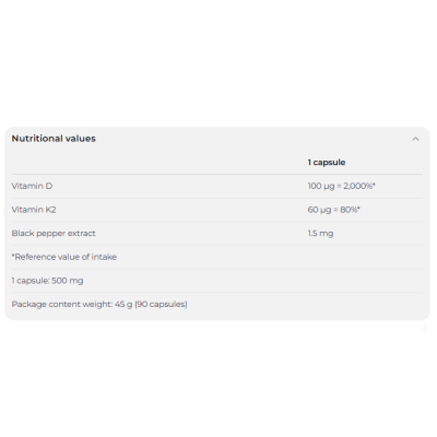ND Vitamin D3 + K2 - 90 капс
