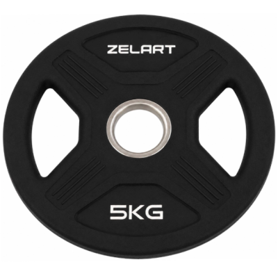 Млинці диски TPU 2 Handle металева втулка Zelart TA-6996-5 ø51мм 5кг чорний (TA-6996-5)