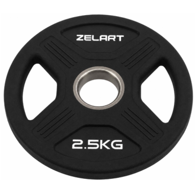 Млинці диски TPU 2 Handle металева втулка Zelart TA-6996-2_5 ø51мм 2,5кг чорний (TA-6996-2_5)