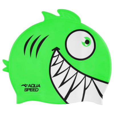 Шапка для плавання Aqua Speed ZOO Pirana 9699 піранья, салатовий Діт OSFM