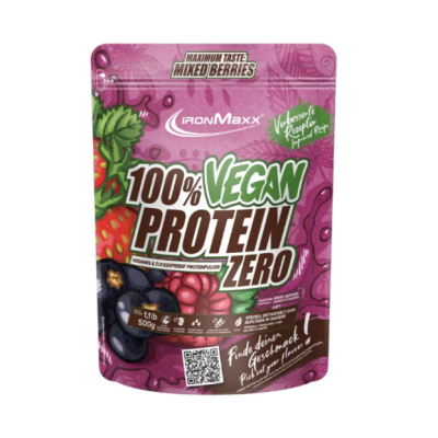 IronMaxx 100 % Vegan Protein Zero - 500 г (пакет) - Ягоди