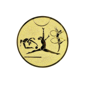Жетон 25 мм (гімнастика спортивна, три гімнастки, ж.) Зол.