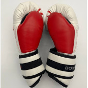 Боксерські рукавиці PRO / 12oz - червоно-білі - екошкіра