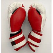Боксинг Перчатки 10унц.кожа/винил/бело-красные