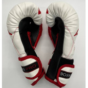 Боксинг Перчатки 10унц.кожа/винил/бело-красные