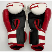 Боксинг Перчатки 10унц.кожа/винил/бело-красные