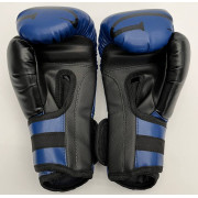 Боксерські рукавиці PRO 8oz, синьо-чорні - екошкіра