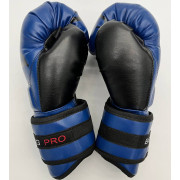 Боксерські рукавиці PRO 8oz, синьо-чорні - екошкіра