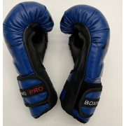 Боксинг Перчатки 10унц. кожа/ винил/сине-черные