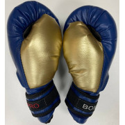 Боксерські рукавиці PRO 8oz.синьо- золоті - екошкіра