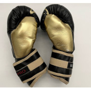 Боксерські рукавиці PRO 6oz.чорно-золоті - екошкіра