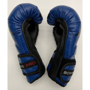 Боксинг Перчатки 10 унц. кожа/винил/сине-черные
