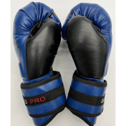 Боксинг Перчатки 10 унц. кожа/винил/сине-черные