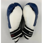 Боксинг Боксерські рукавиці PRO 8oz екошкіра синьо-білі