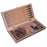 Шахматы, шашки, нарди 3 в 1 деревянные с магнитом SP-Sport W7703H (фигуры-дерево, размер доски 34см x 34)