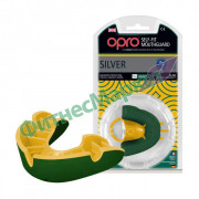 Капа OPRO Silver-Green/Gold(002189003)