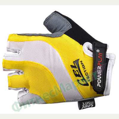 Велоперчатки PowerPlay 5034-B/XS/white-yellow