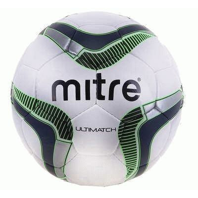 Мяч  футбольный Mitre Ultimatch  Белый/Зеленый (Size 5)